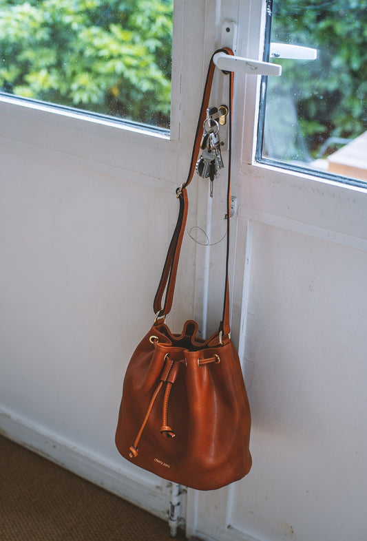 Sac bourse cuir, Linda - Marrons