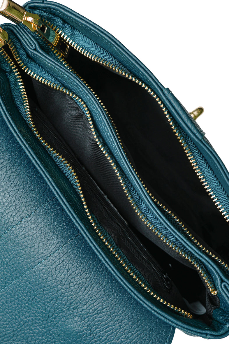 Sac à main Femmes cuir MAELIE, Bleu pétrole