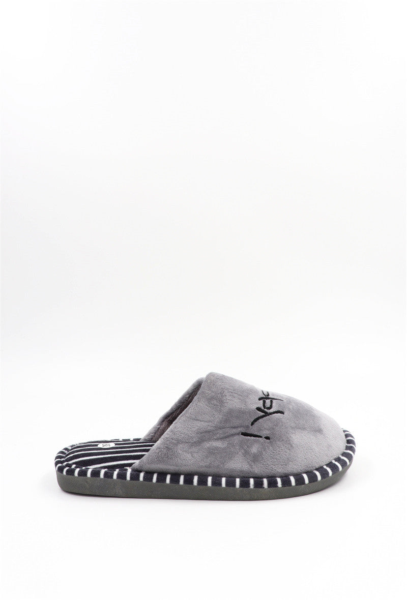 Chaussons Pantoufles fourrés femme, Gris