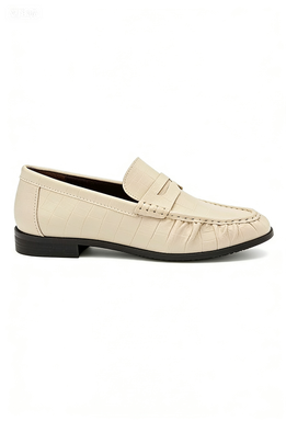 Mocassins plates,  Beige écru