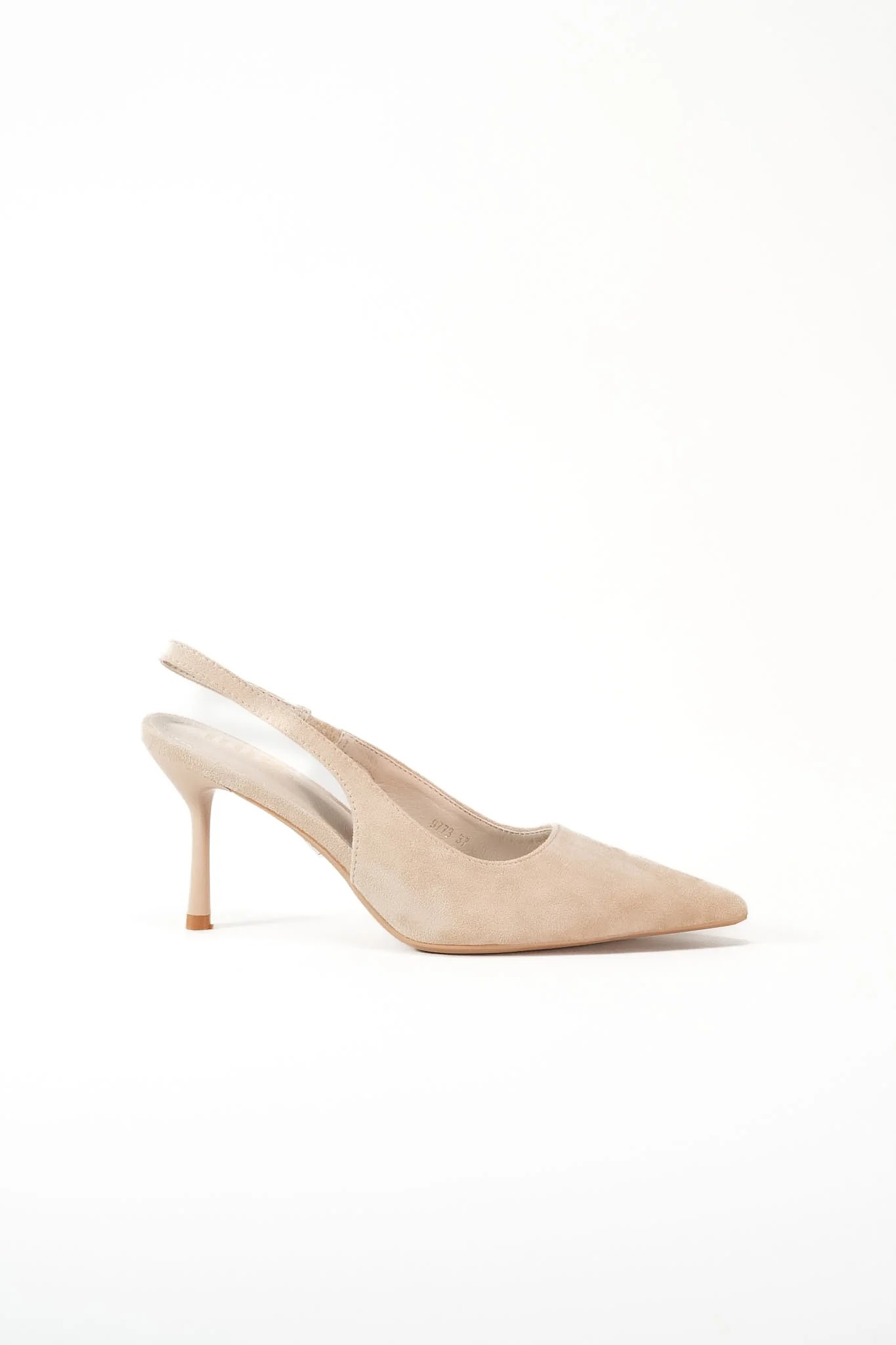 Escarpins slingback à talon aiguille, Taupe