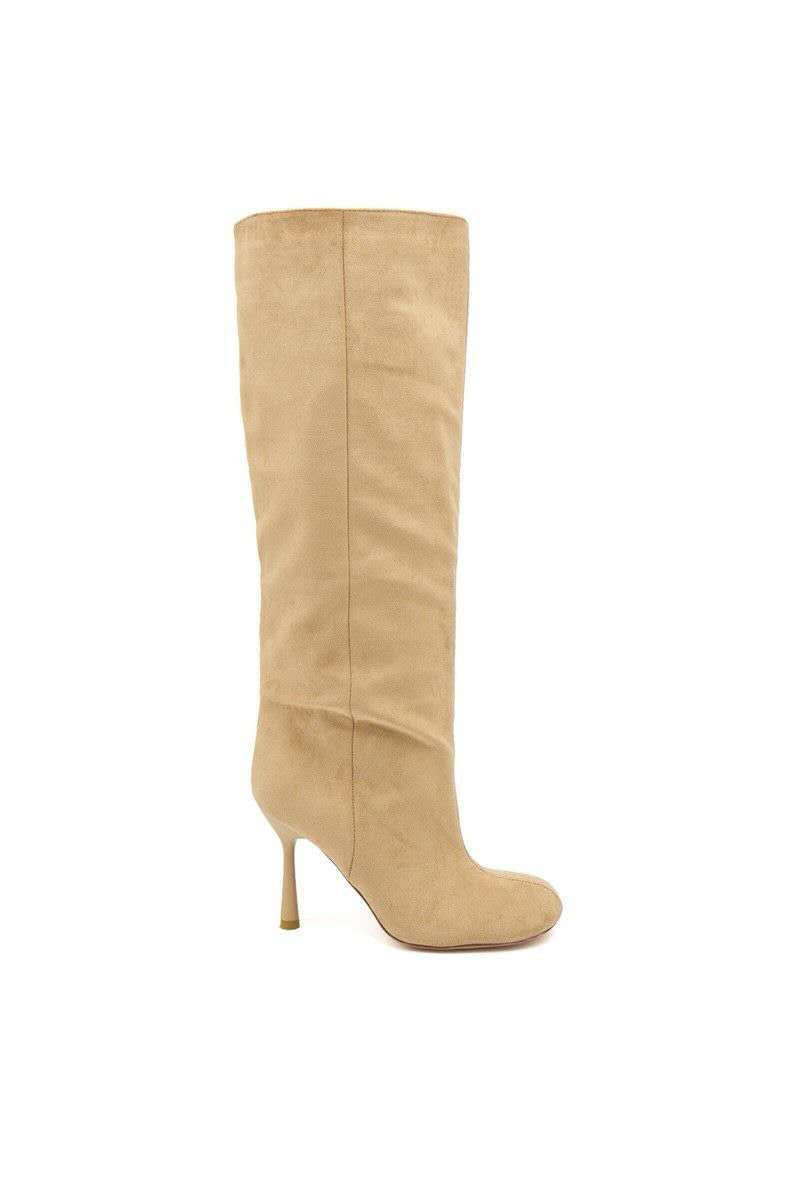 Bottes Fluides à Talon Fin - taupe