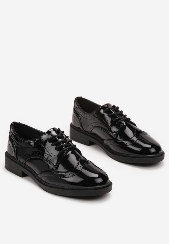 Chaussures à lacets / Derbies Femme, Noir Vernis