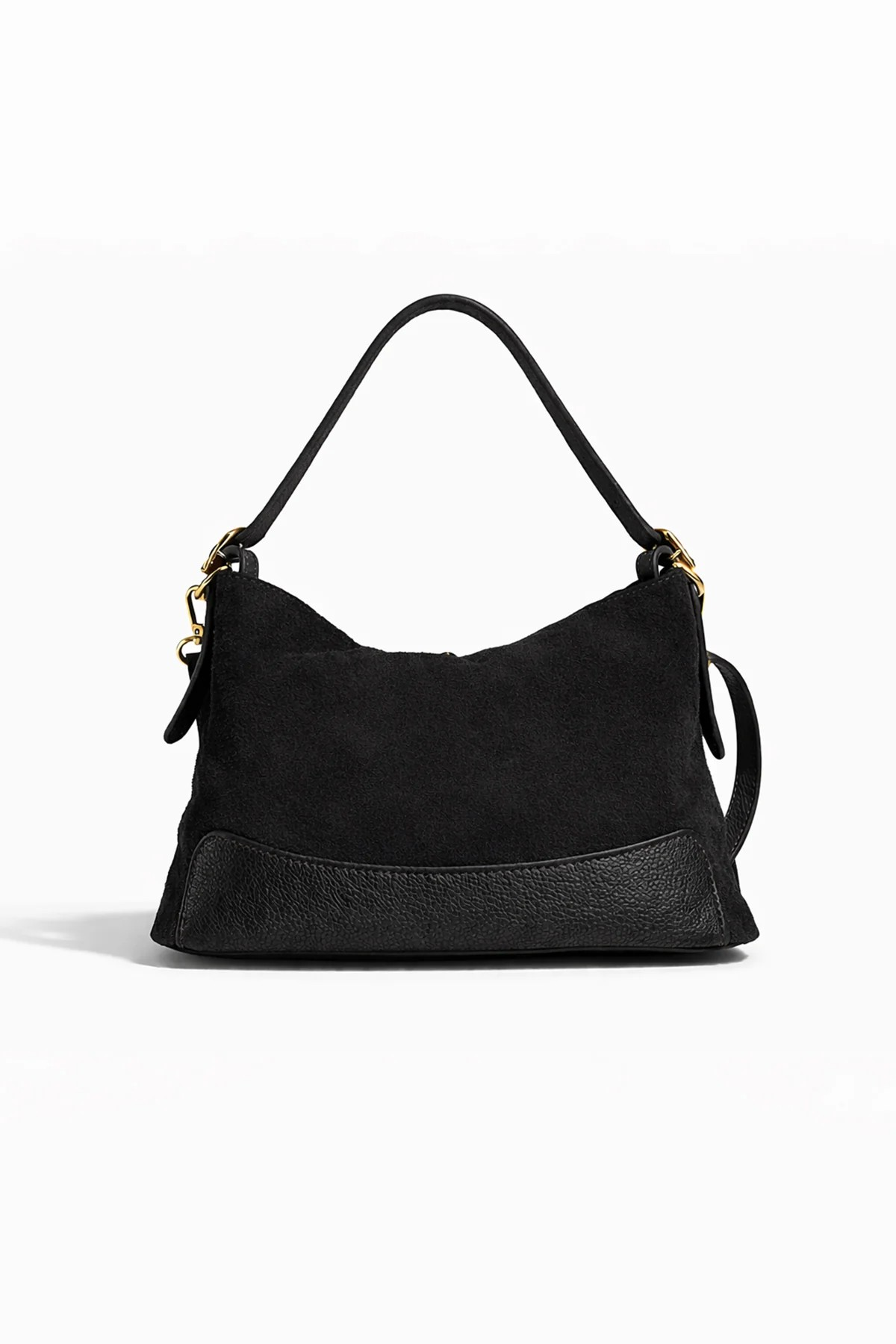 Sac cuir porté épaule PERLA SUEDE,  Noir