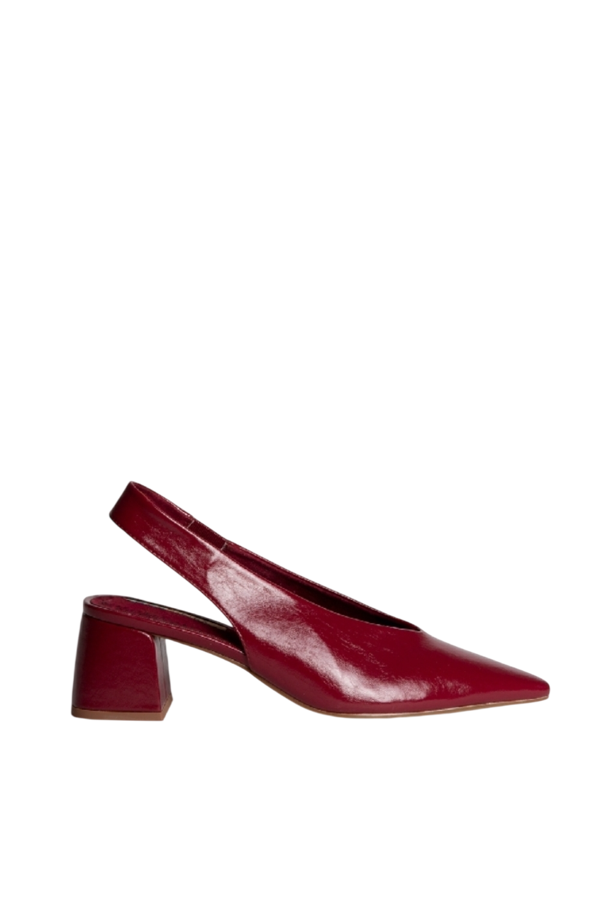 Escarpins slingback talon carré, wine