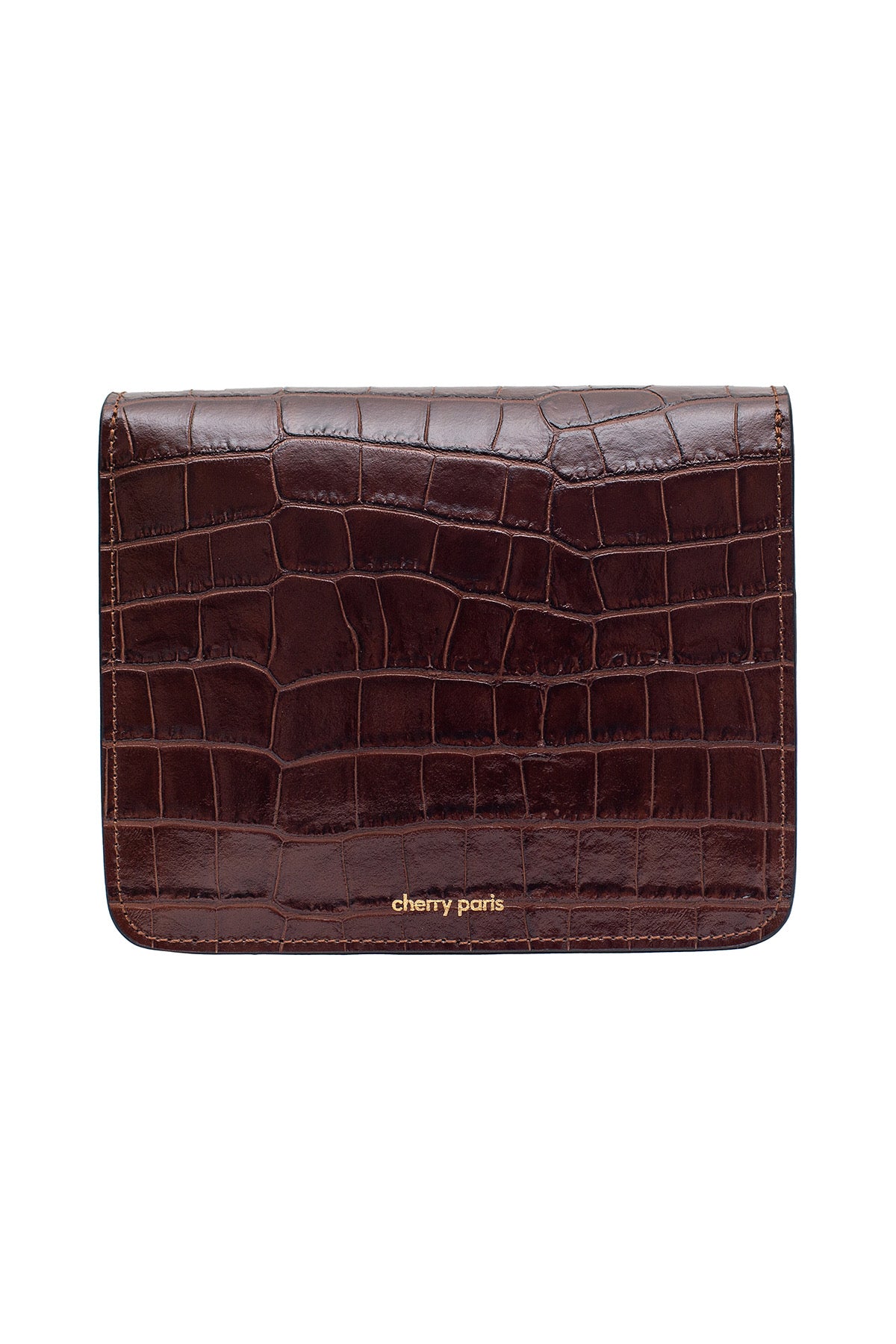 Sac Cuir MILENA effet CROCO - Marron