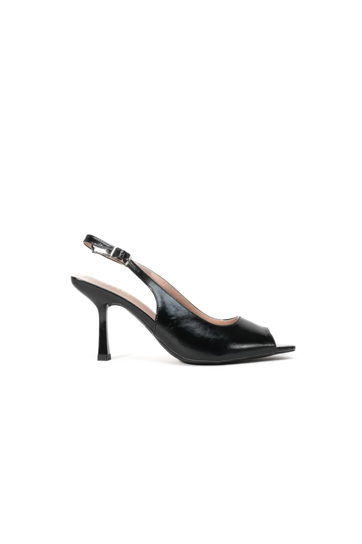 Escarpins slingback à bouts ouverts, Noir