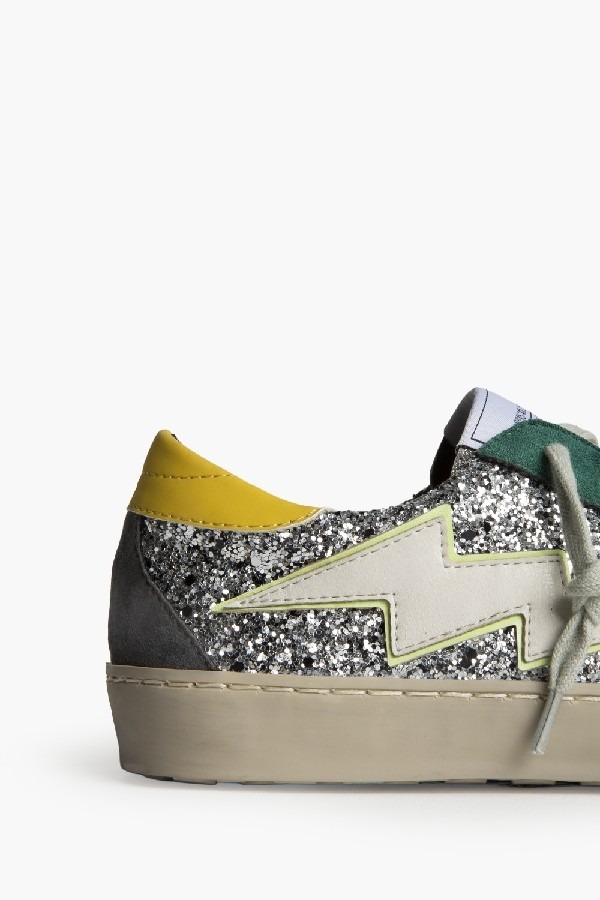Baskets éclair Glitter Argenté