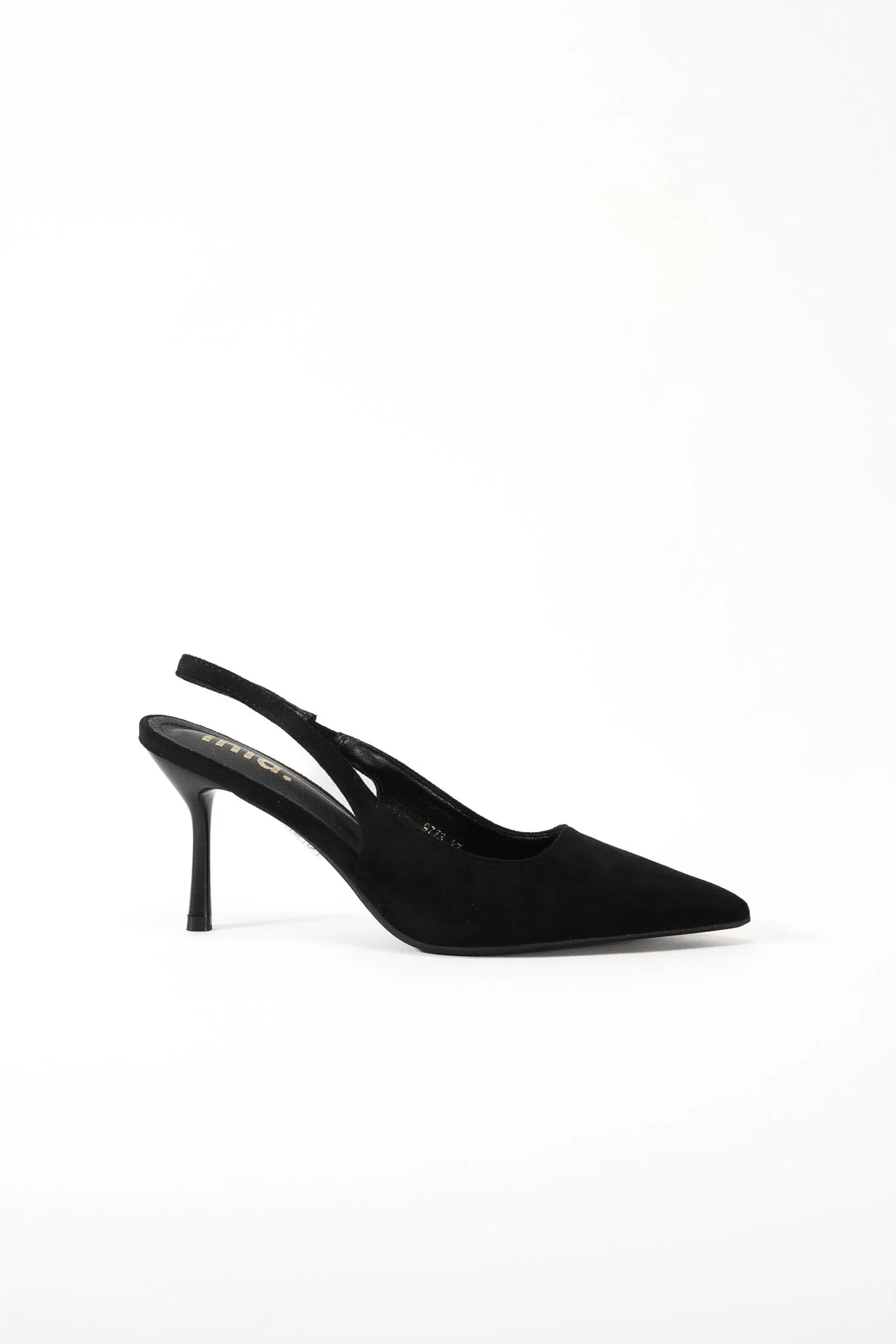 Escarpins slingback à talon aiguille, Noir