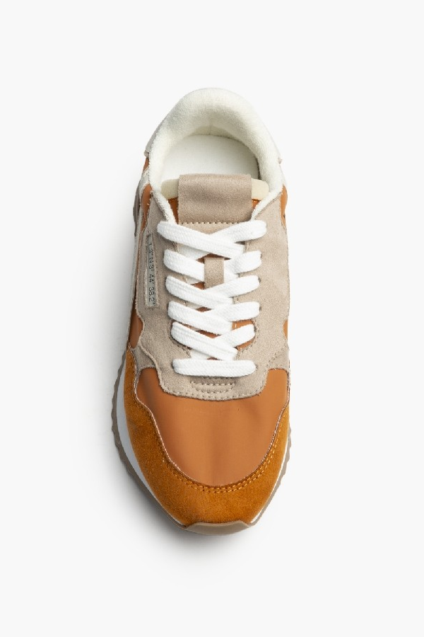 Basket running à lacets semelle crantée, Orange