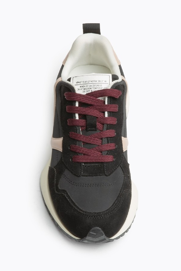 Basket running à lacets semelle crantée, Noir