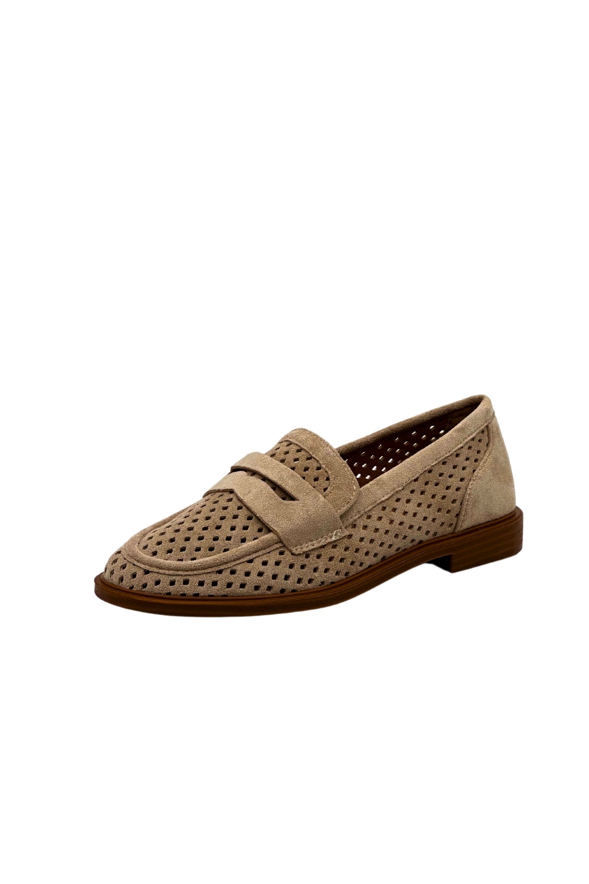 Mocassin plate ajourée, Taupe