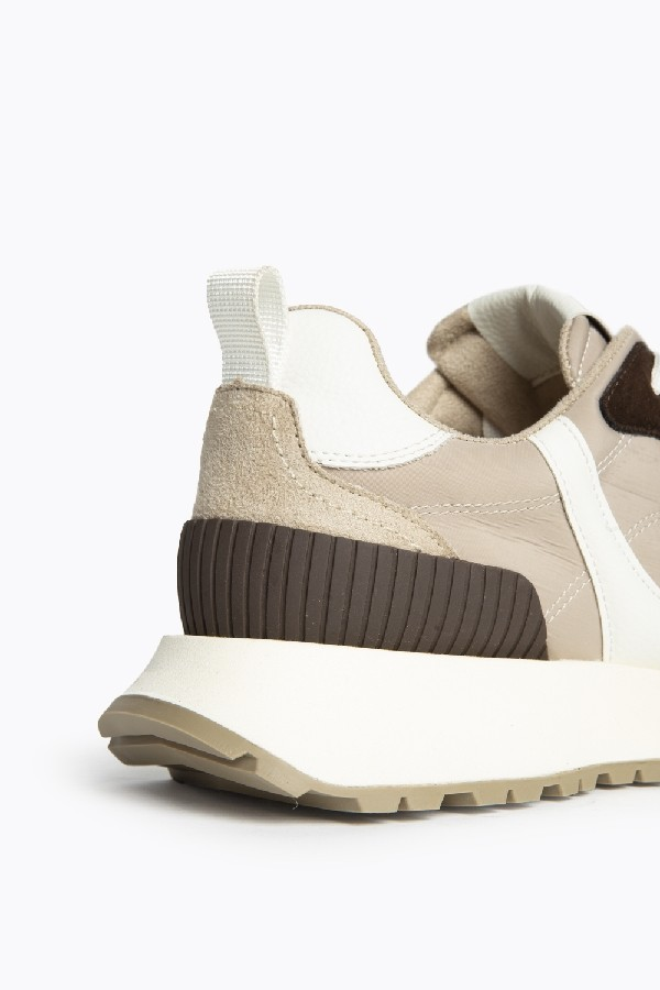 Basket running à lacets semelle crantée, Taupe