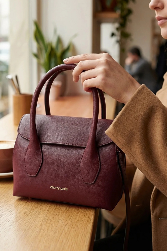 Sac cuir SAMANTHA PALMELLATO - Bordeaux