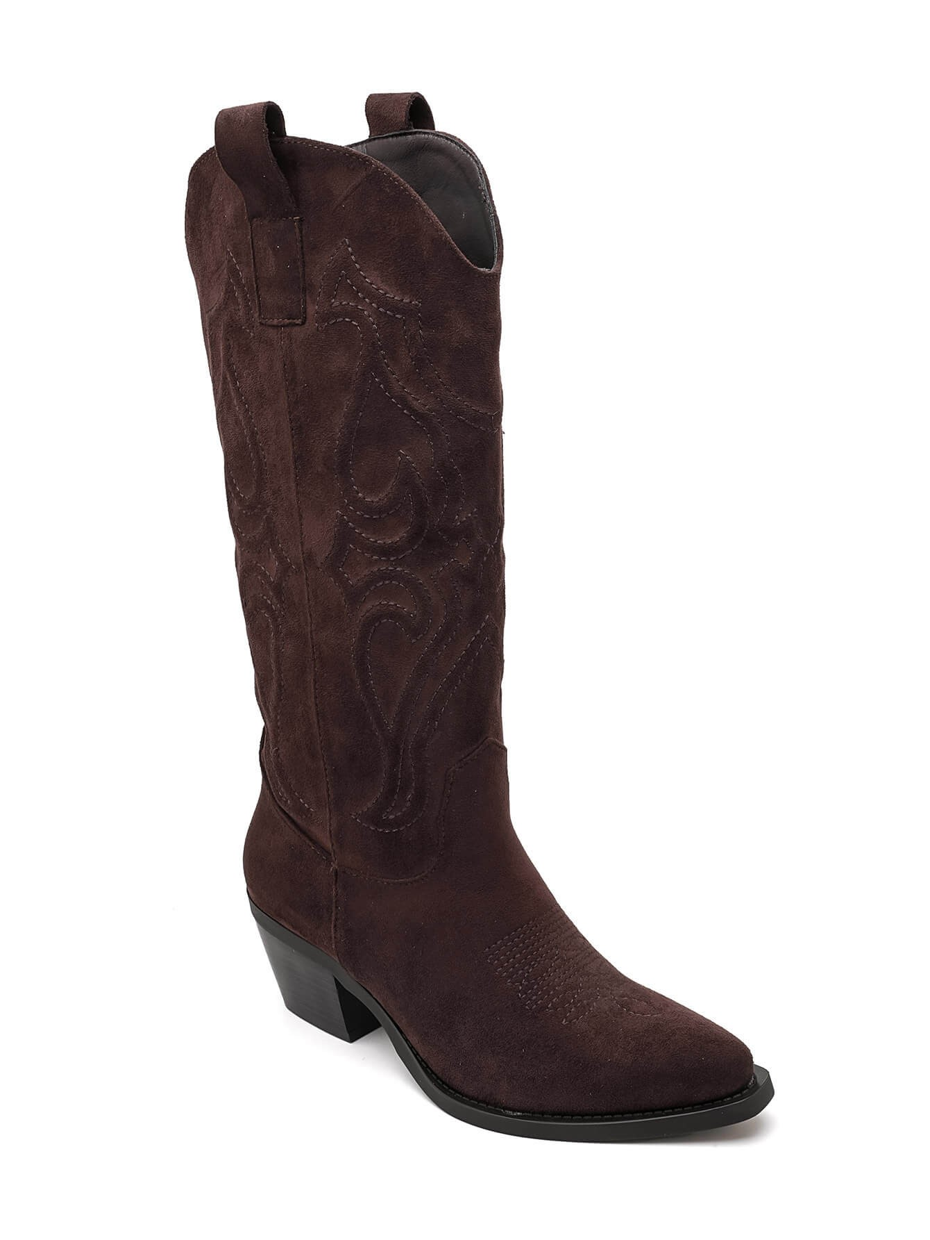 Bottes Santiags suédine style Cowboy, Marron