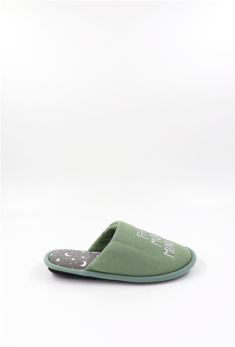 Chaussons fourrés femme, Vert