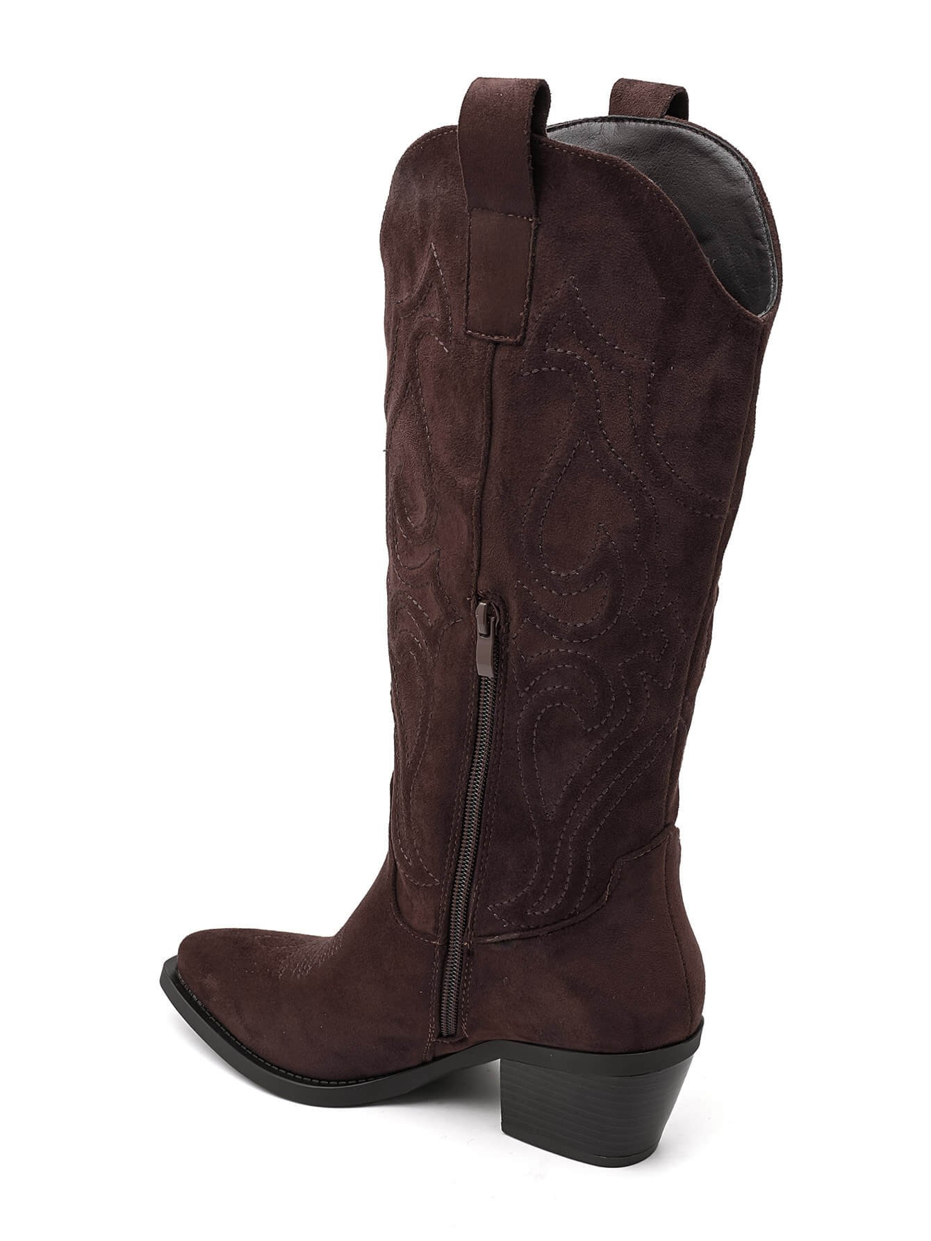 Bottes Santiags suédine style Cowboy, Marron