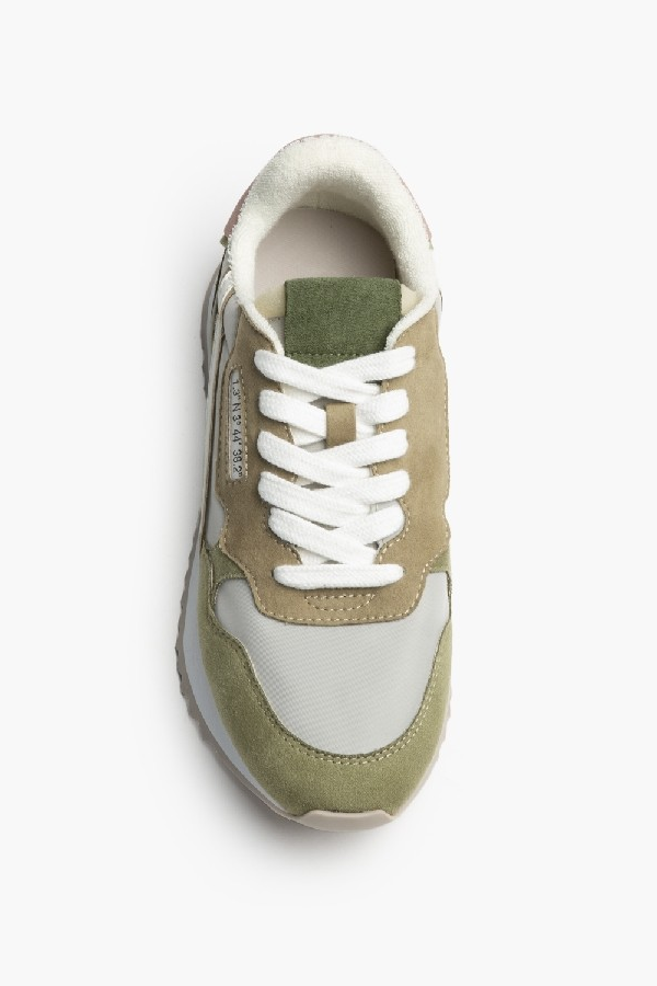 Basket running à lacets semelle crantée, Vert mix