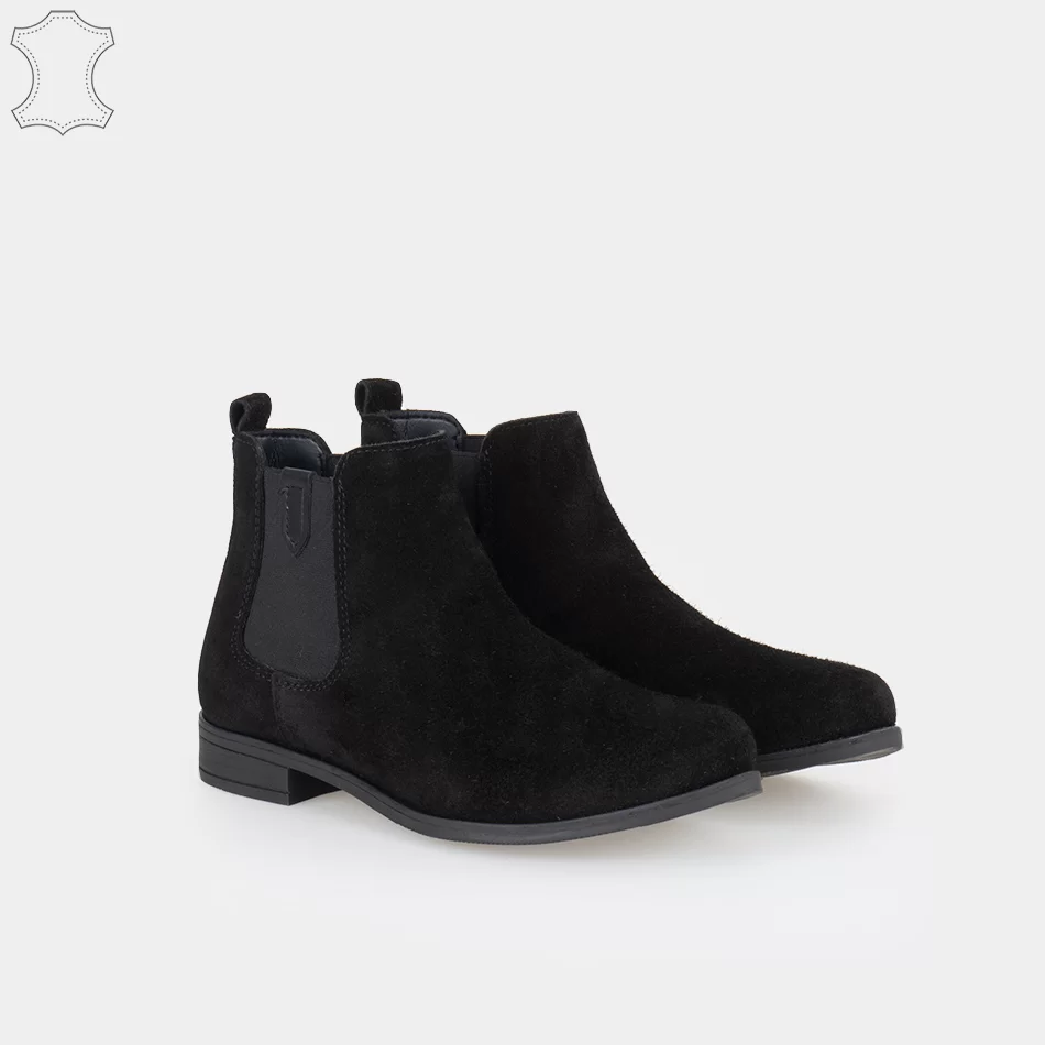 Chelsea femmes Bottines en Cuir daim, Noir