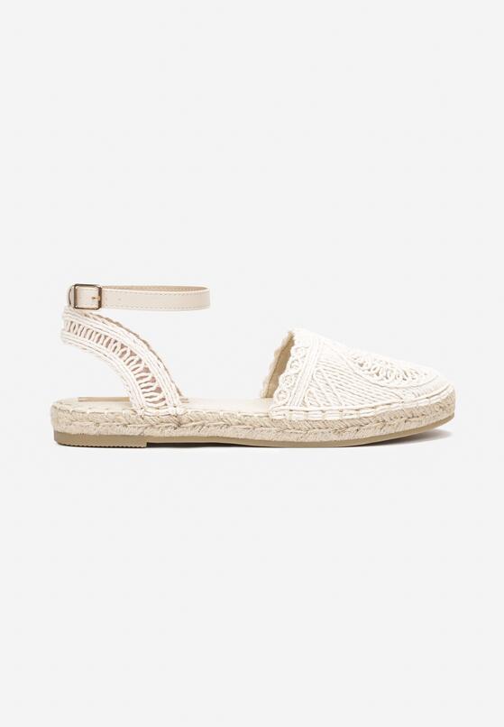 Espadrilles à bout fermé avec bride, Beige écru