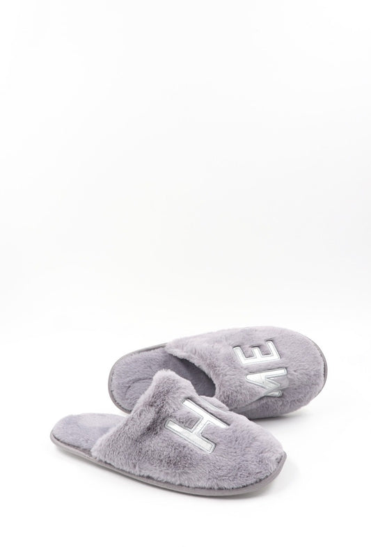 Chaussons fourrés femme, Gris